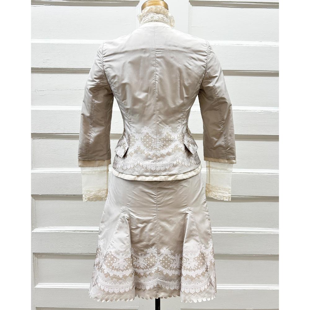 Alexander McQueen 2 piece silk & lace skirt set