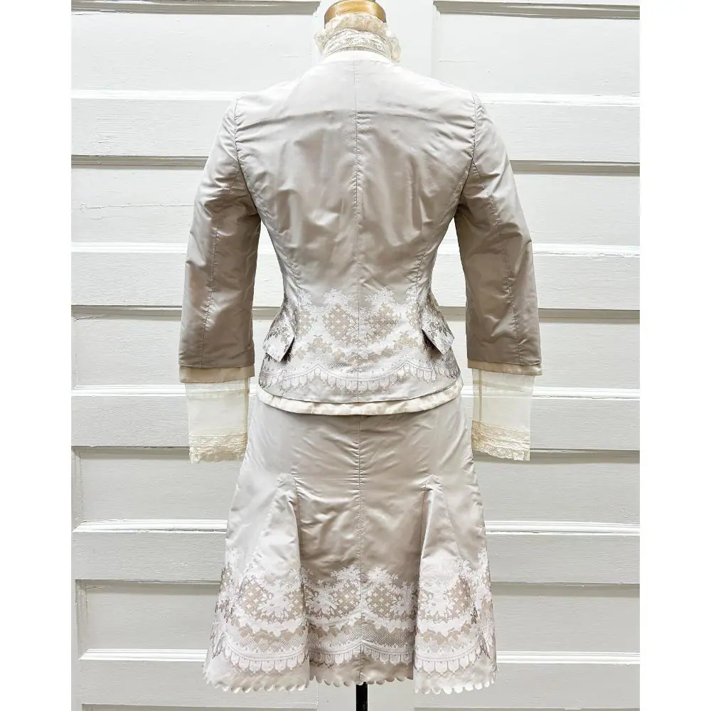 Alexander McQueen 2 piece silk & lace skirt set