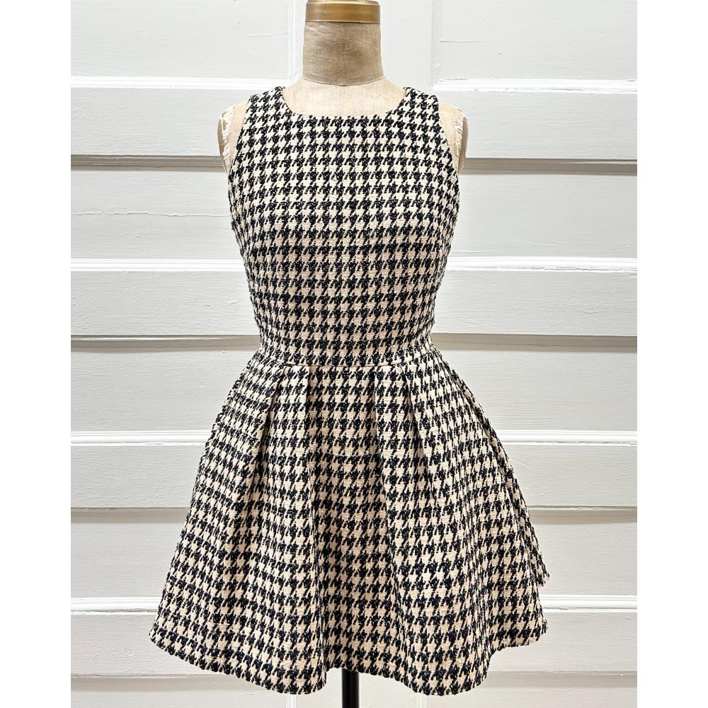 Dior 2020 tasar silk houndstooth mini dress