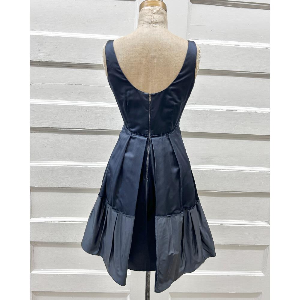 Prada navy silk peplum dress