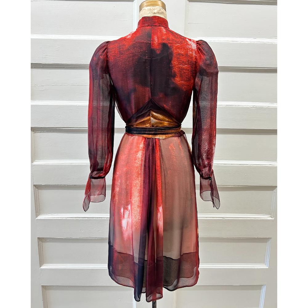 Givenchy autumn tones silk chiffon dress
