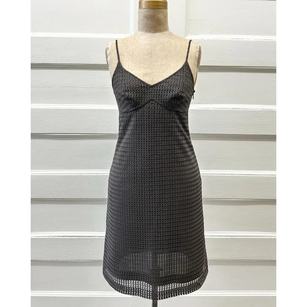 Jil Sander 1990's dark green net dress