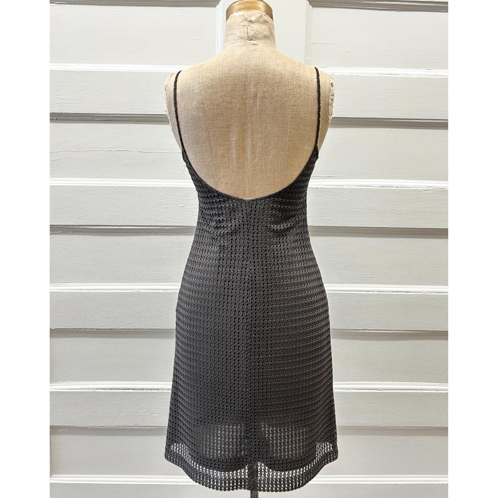 Jil Sander 1990's dark green net dress