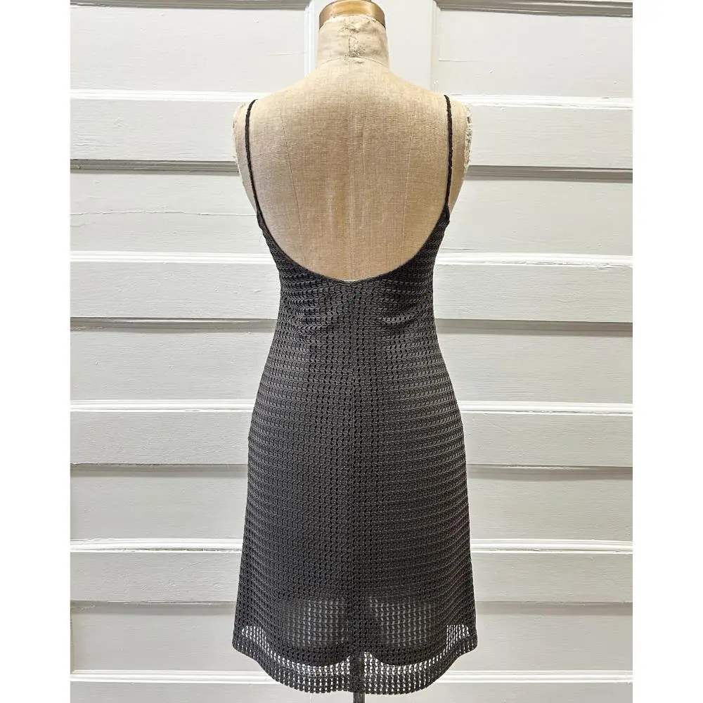 Jil Sander 1990's dark green net dress