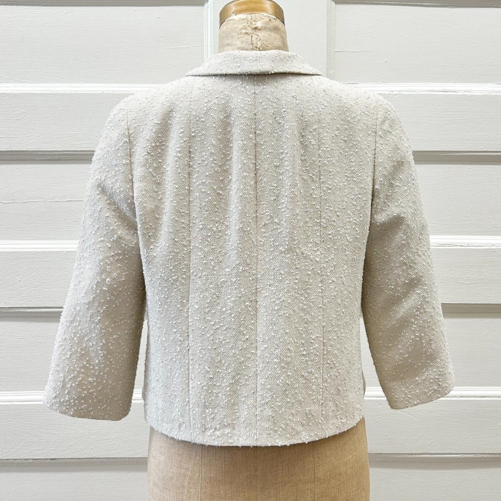 Chanel 1999 cream & silver sparkle jacket