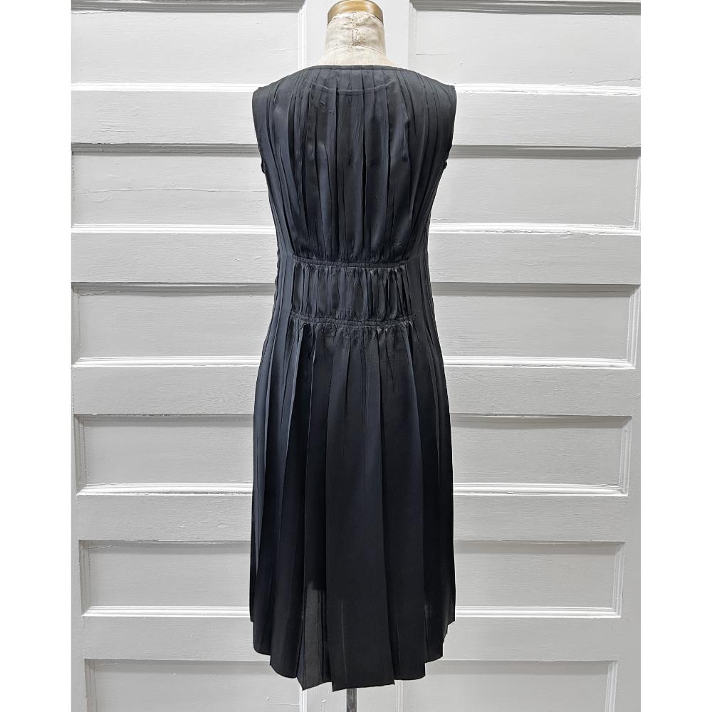 Issey Miyake black pleated sleeveless dress