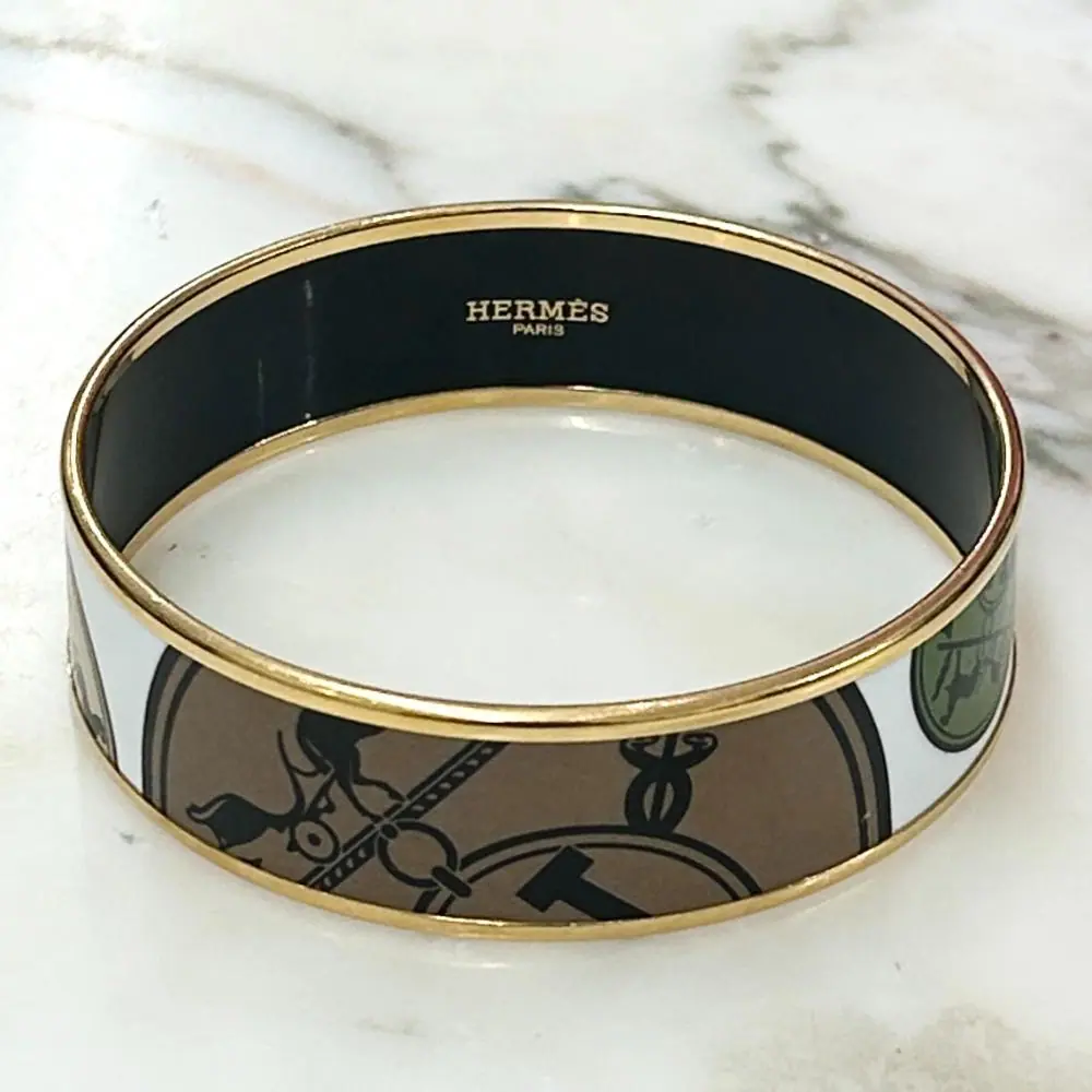 Hermès multicolour enamel Confettis d'Ex-Libris bangle bracelet