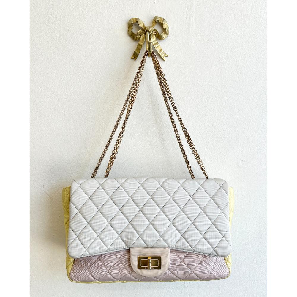 Chanel 2008 Reissue 2.55 bag in pastel silk grosgrain