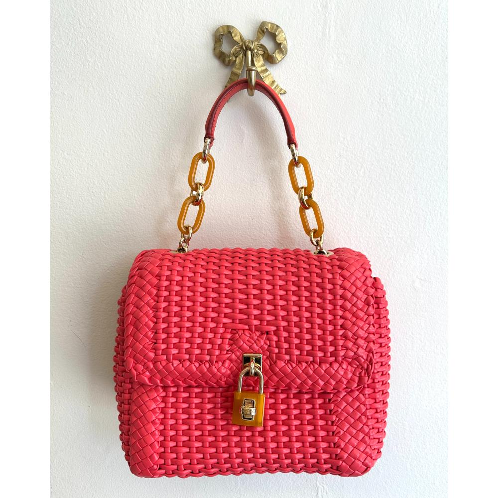 Dolce & Gabbana Miss Bonita Satchel in coral pvc & leather
