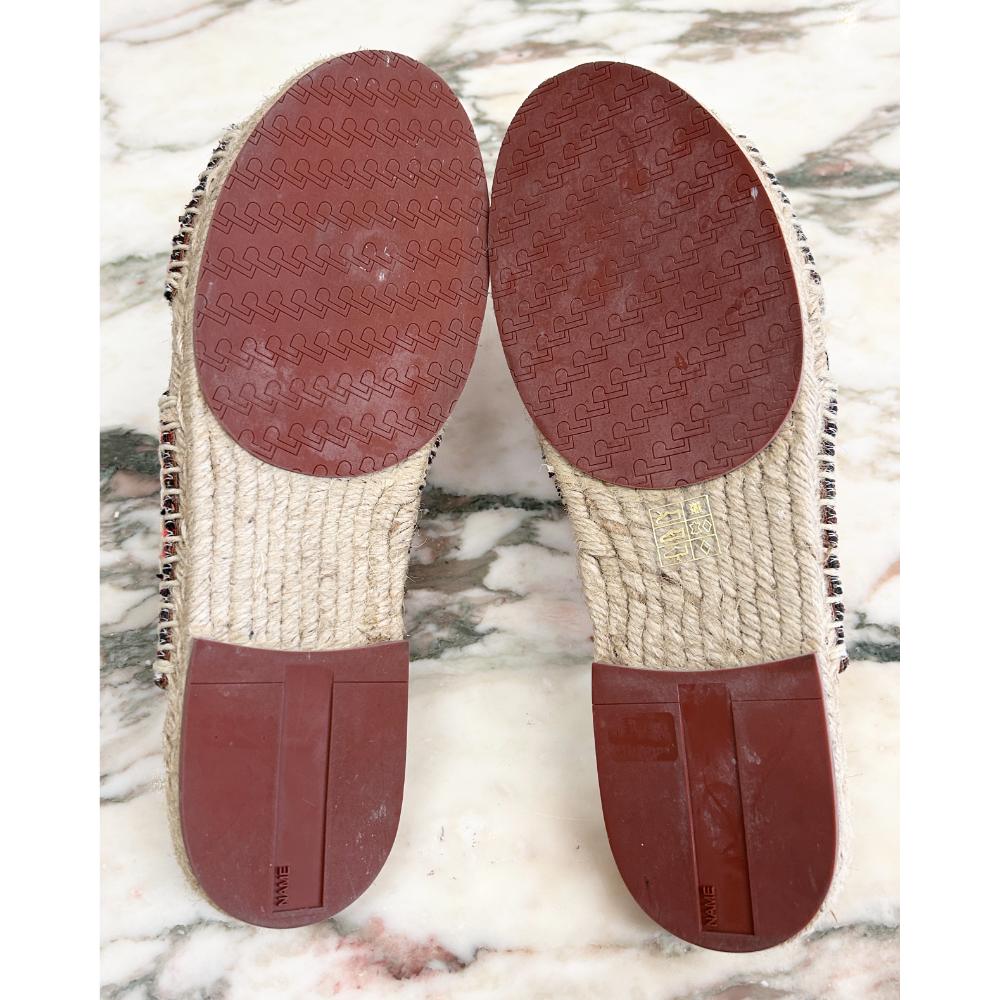 Loro Piana Suitcase Stripe crossover sandals in Coral Bay ~ Size 38.5