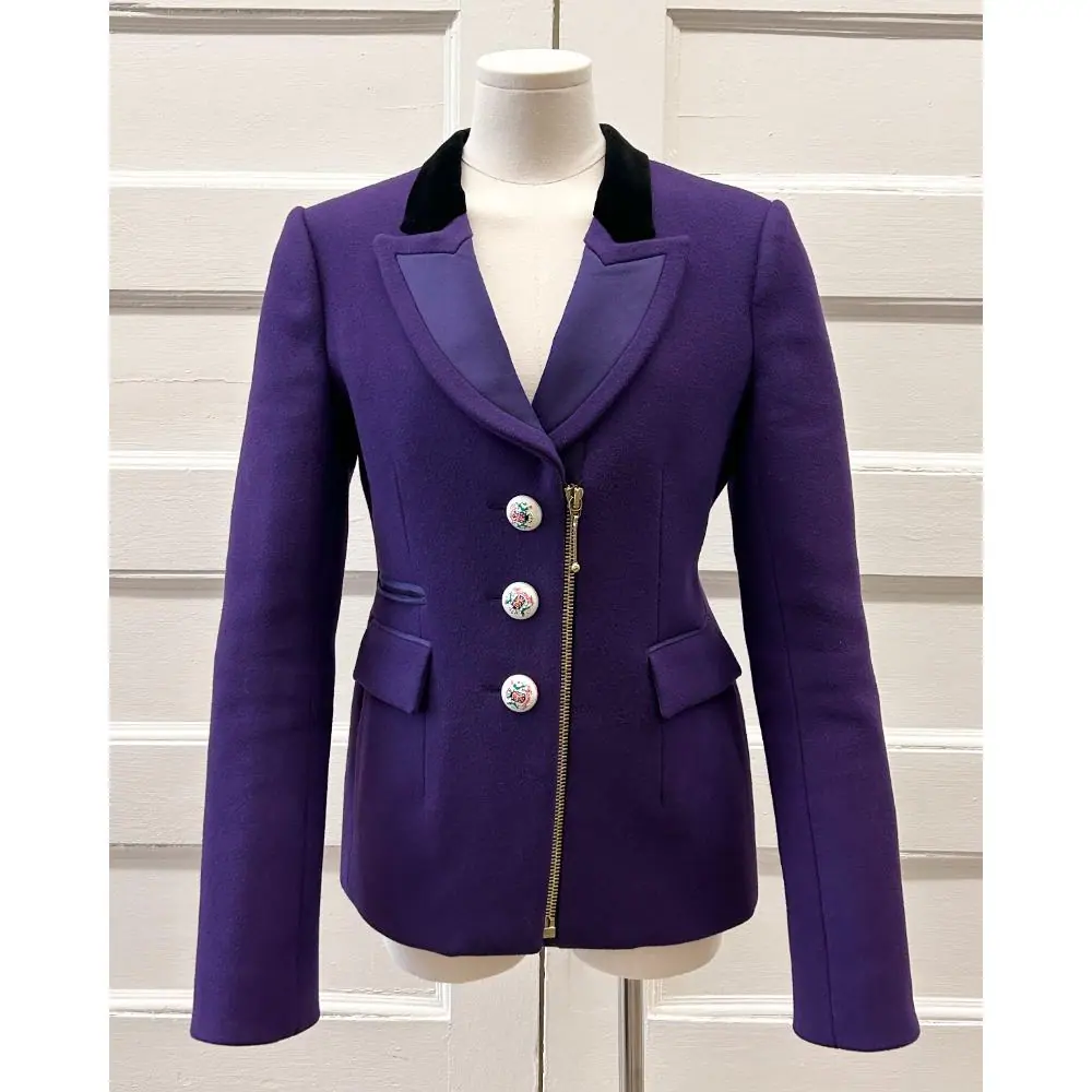 Balenciaga 2007 purple wool schoolboy blazer