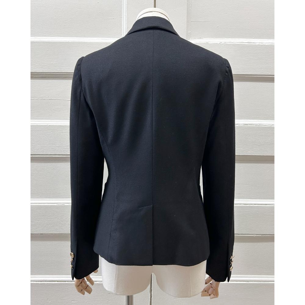 Gucci black wool blazer with gold clip closure