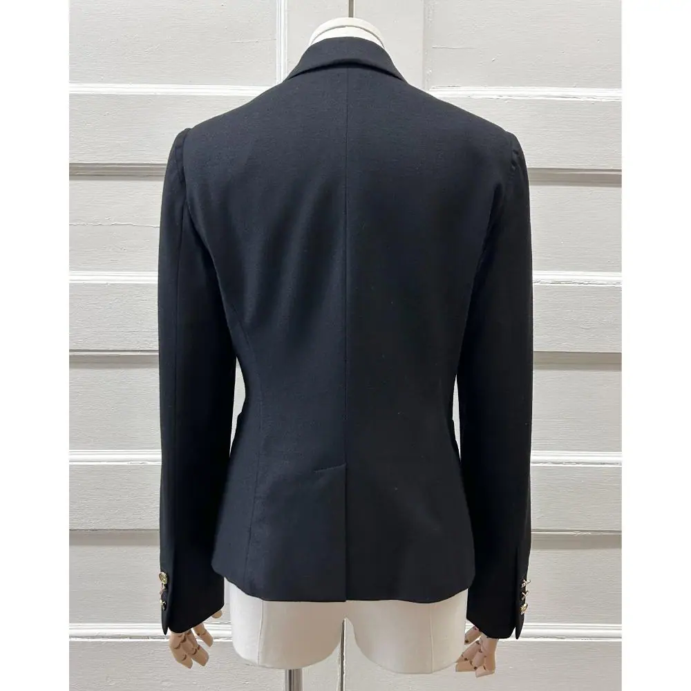 Gucci black wool blazer with gold clip closure
