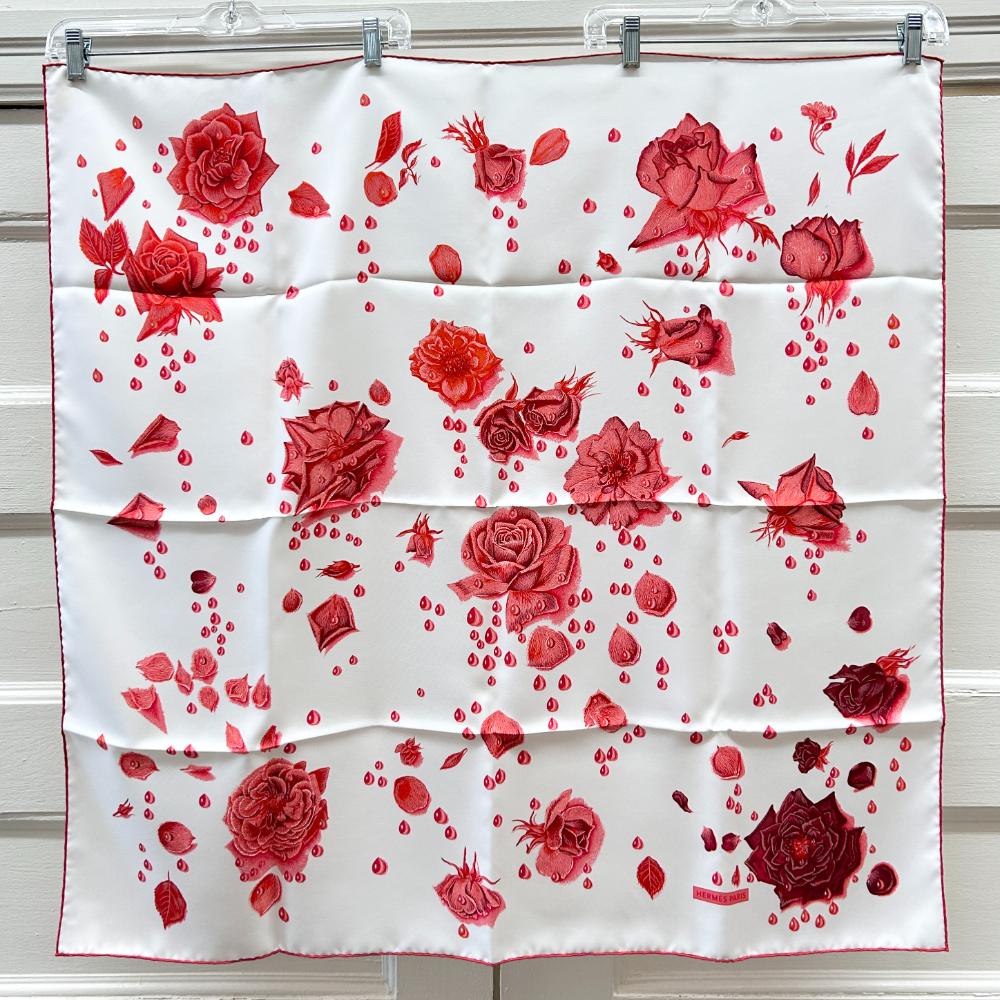 Hermès La Rosée silk scarf