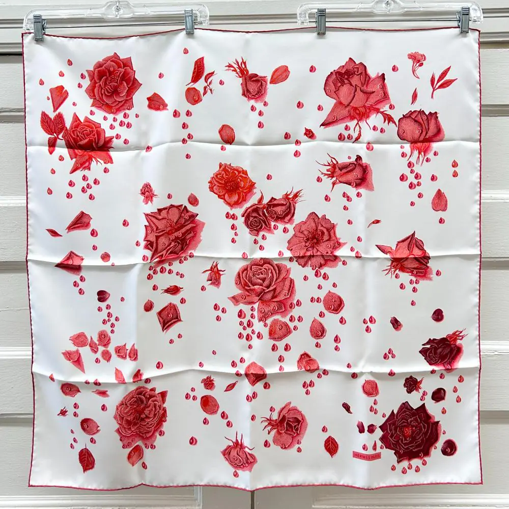 Hermès La Rosée silk scarf