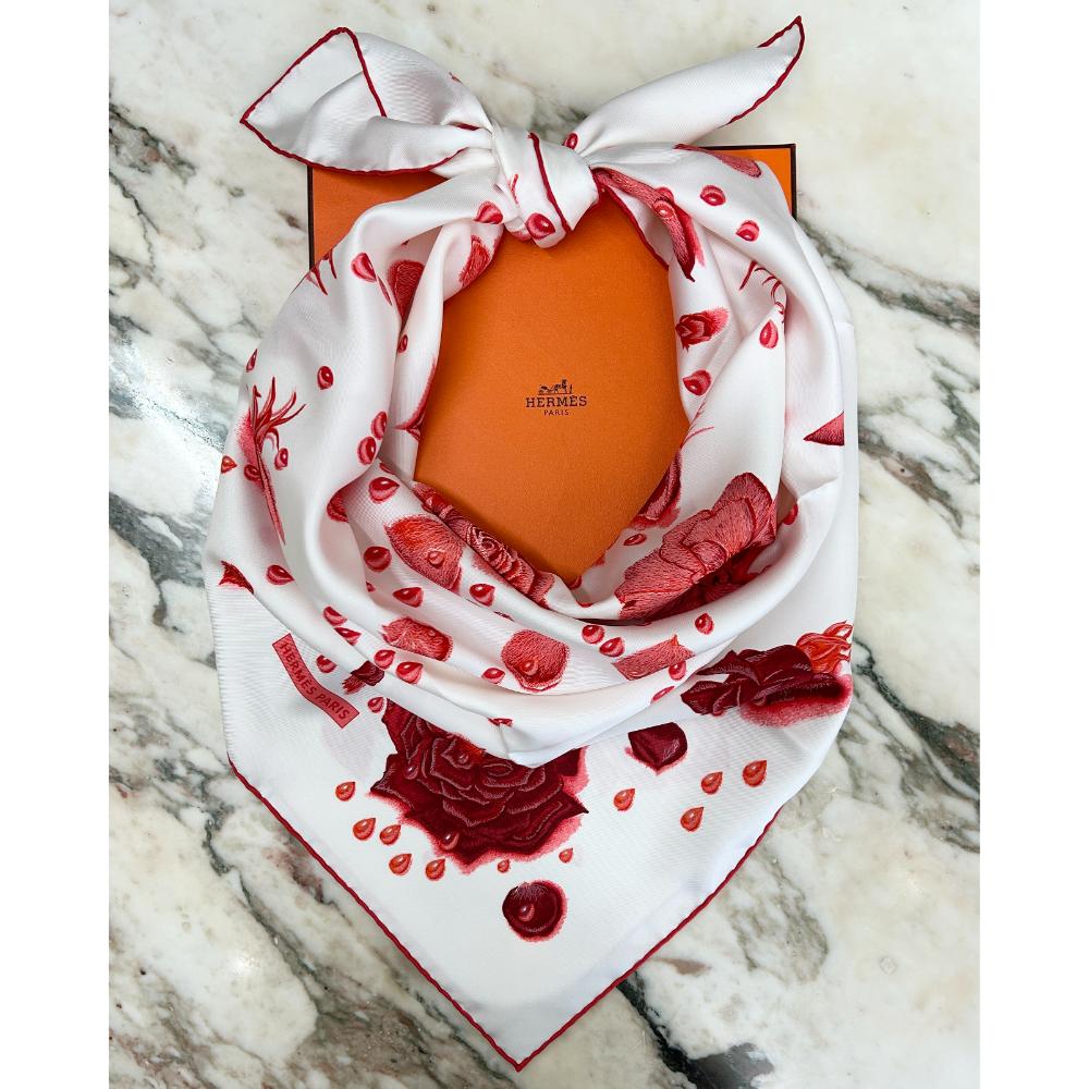 Hermès La Rosée silk scarf