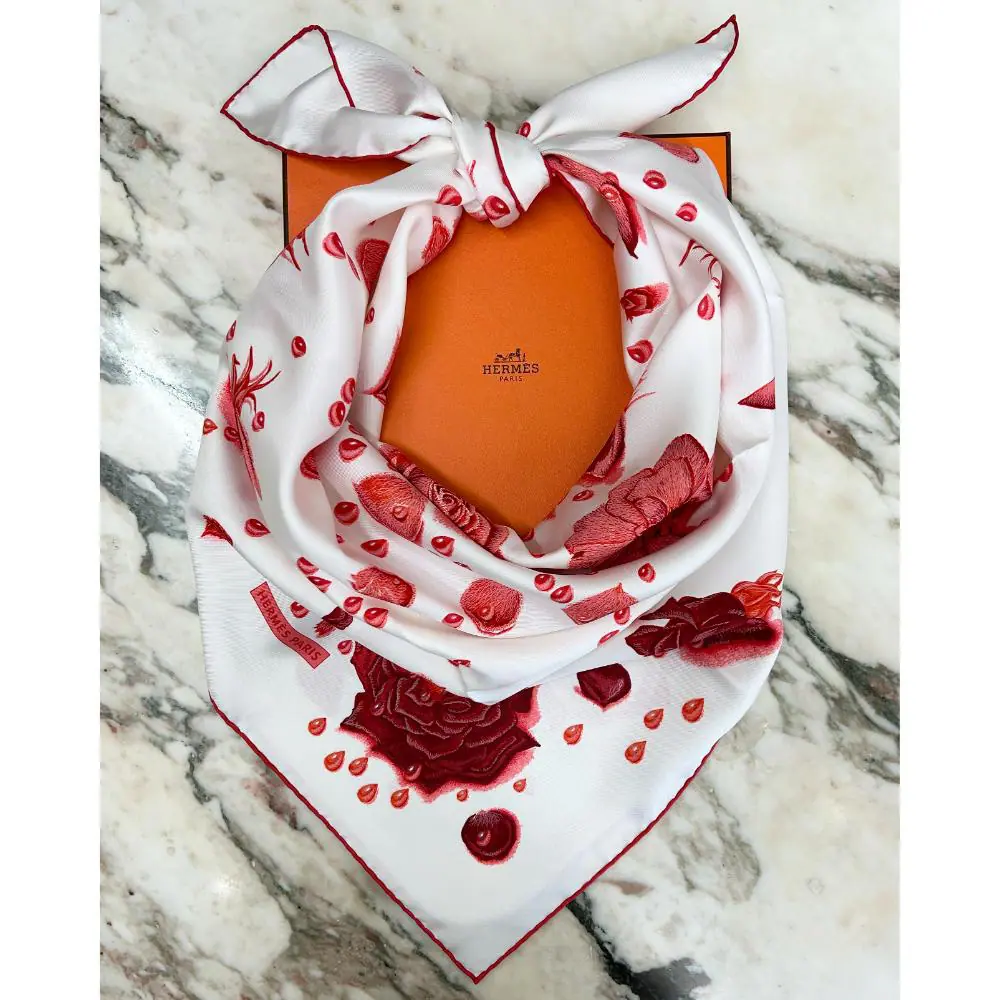 Hermès La Rosée silk scarf