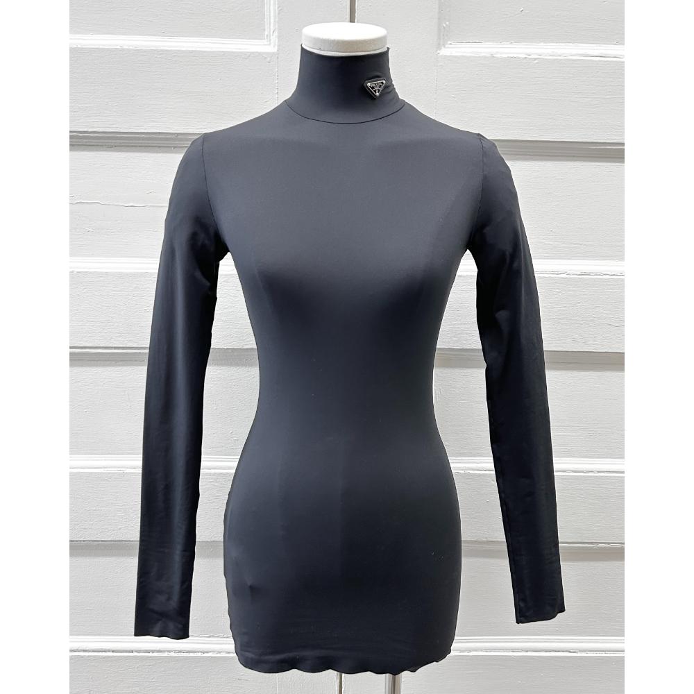 Prada black jersey turtleneck top ~ Size 0-4
