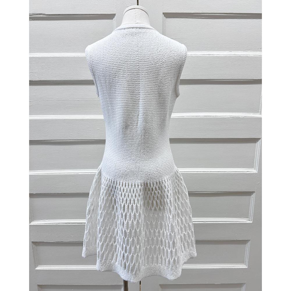 Alaïa white knit cutout dress ~ Size 8