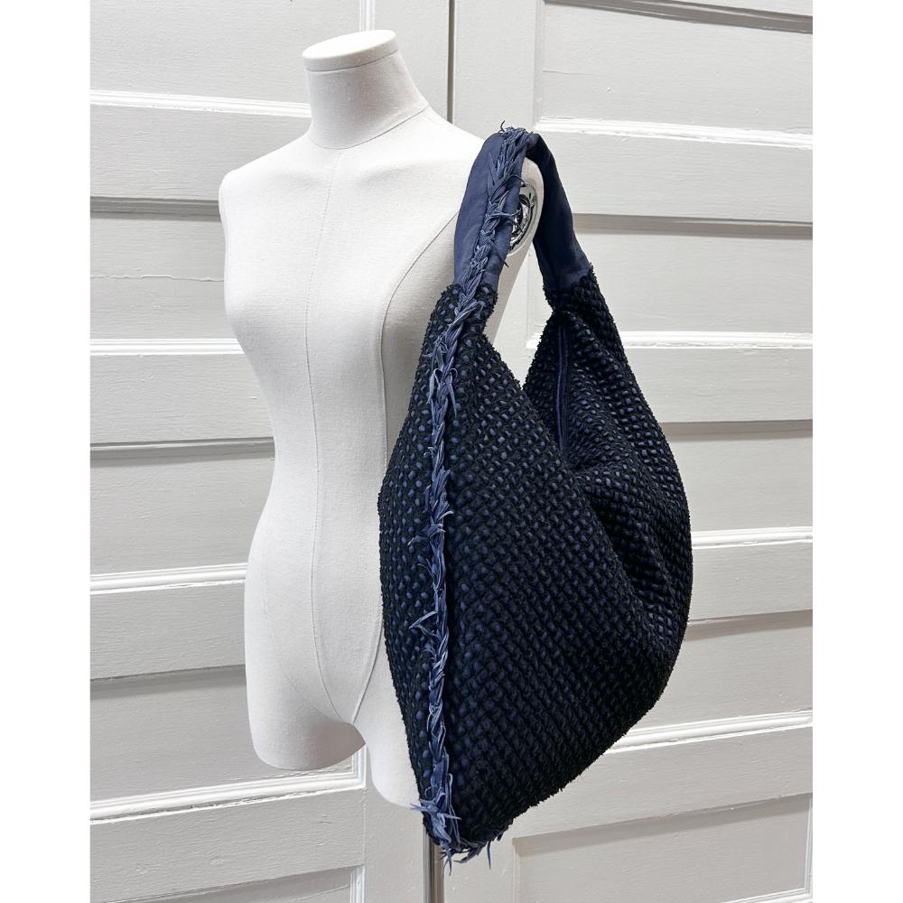 Bottega Veneta leather & silk Mini Ponza hobo bag - Maxi size
