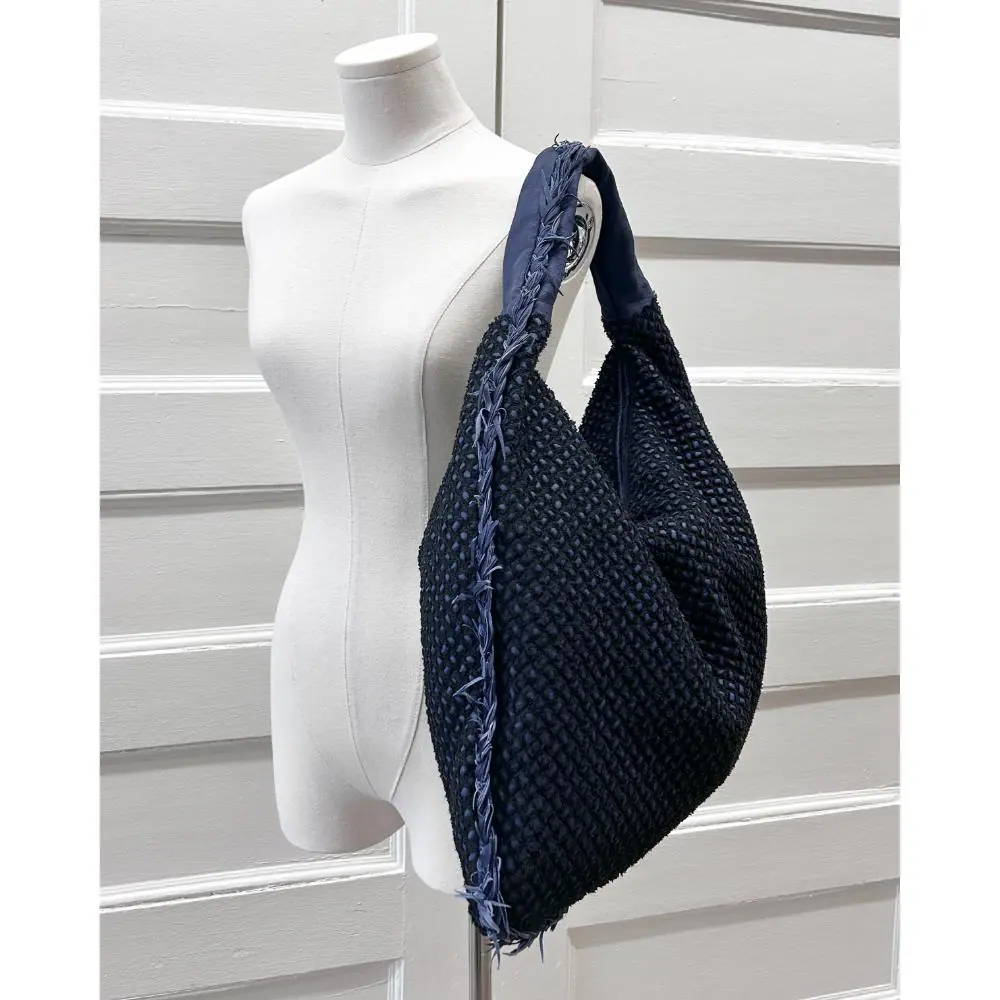 Bottega Veneta leather & silk Mini Ponza hobo bag - Maxi size