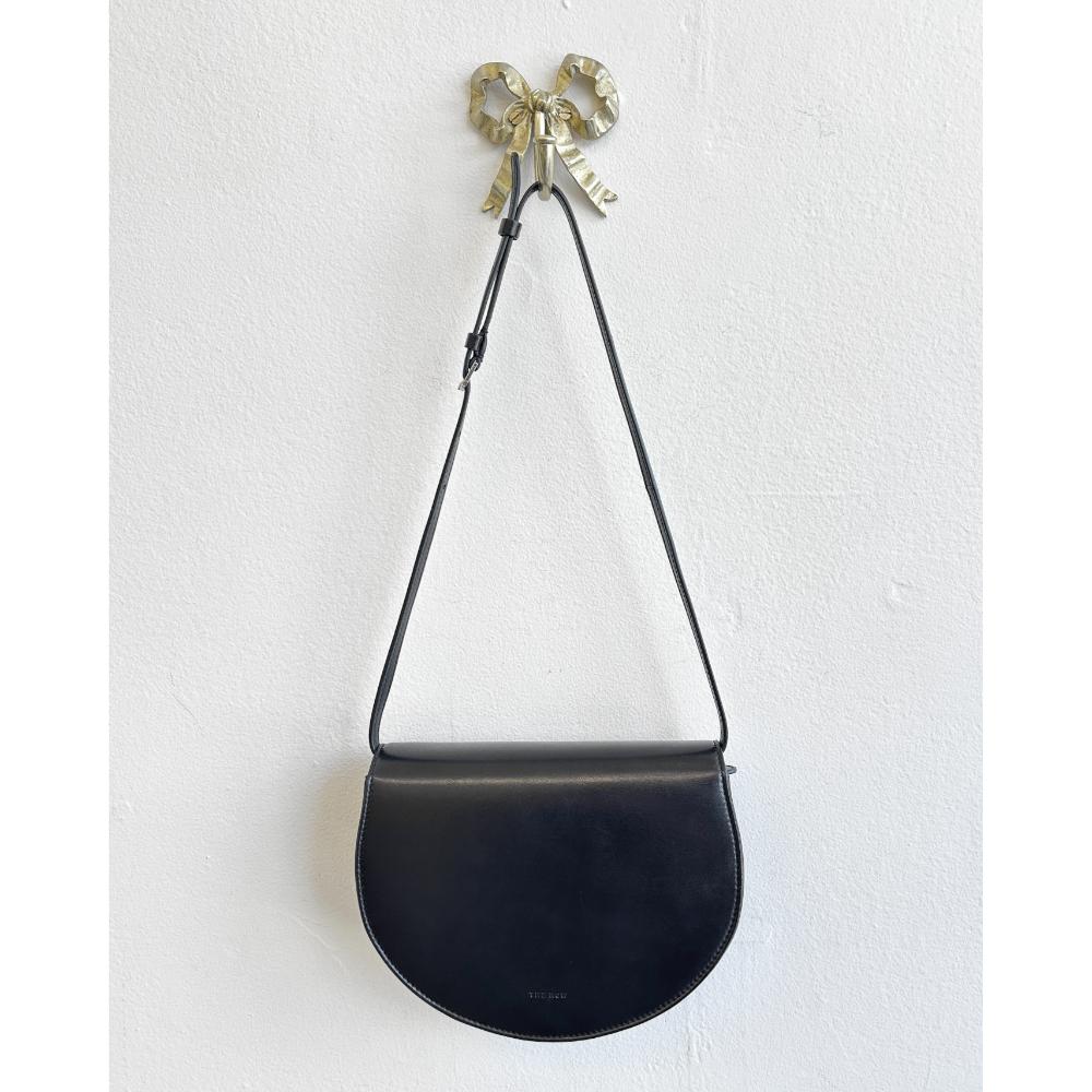 The Row black leather Canteen bag