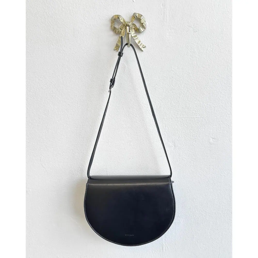 The Row black leather Canteen bag