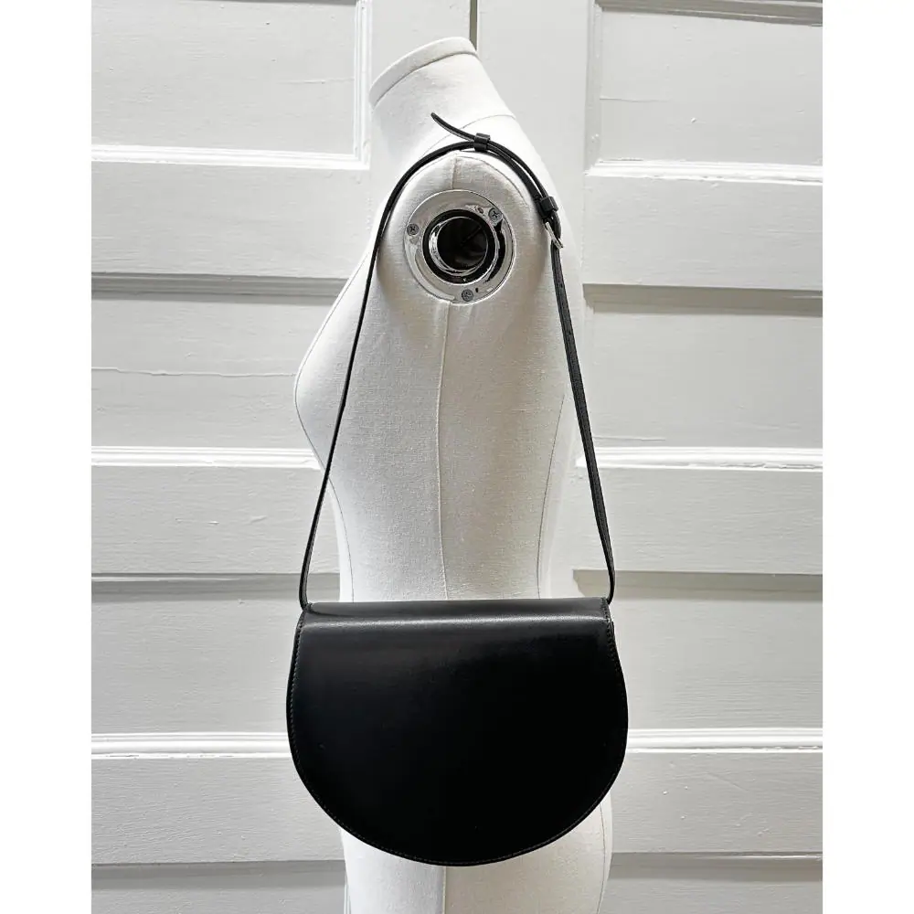 The Row black leather Canteen bag