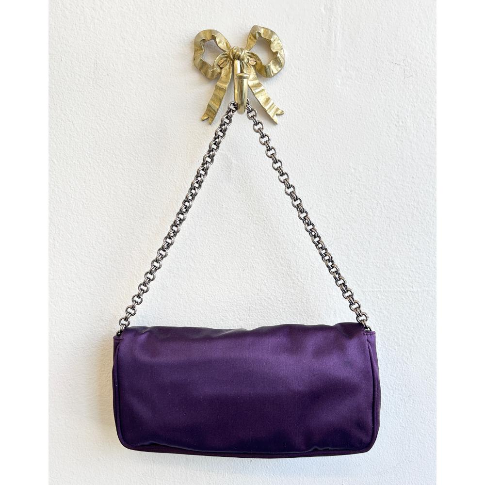 Prada amethyst satin & crystal purse
