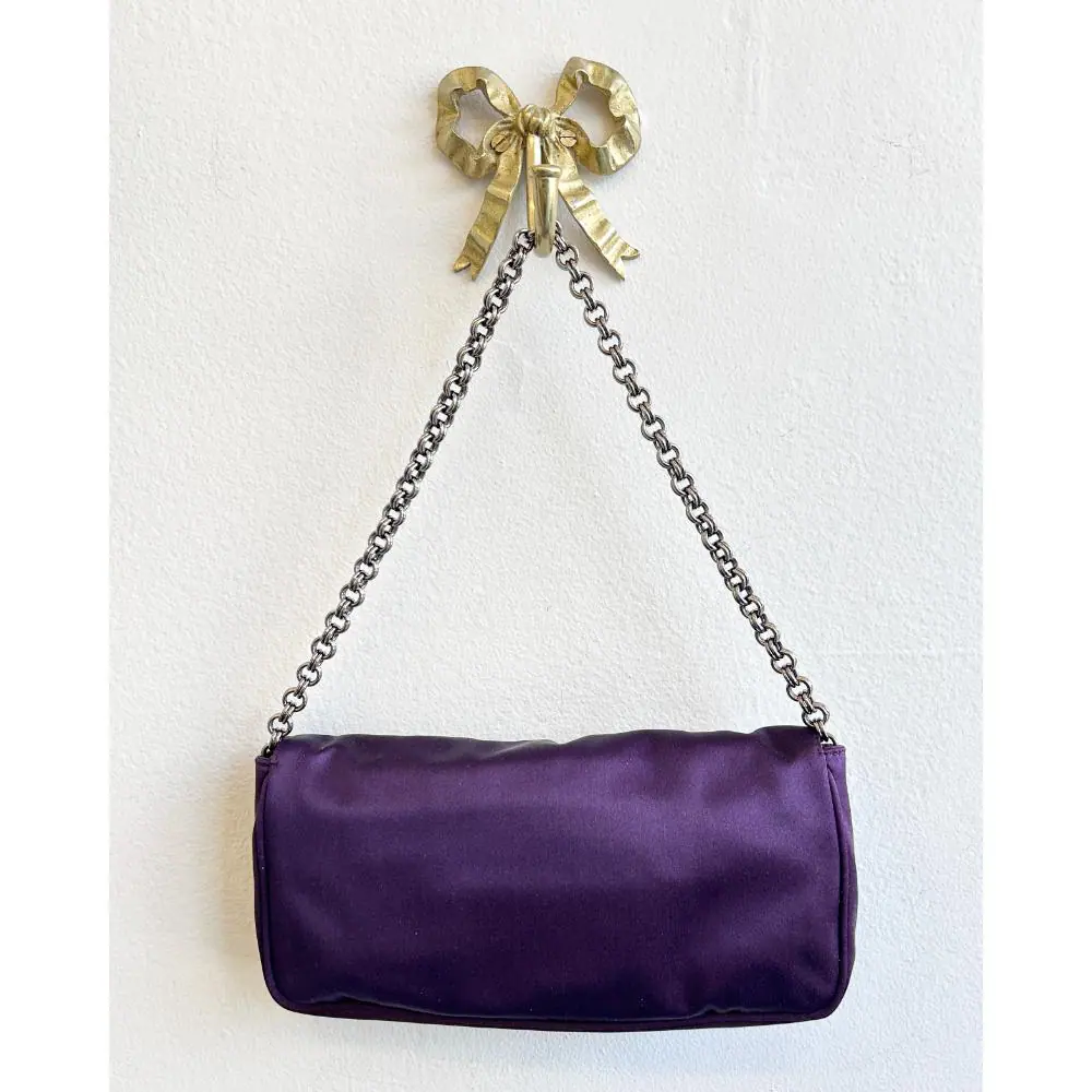 Prada amethyst satin & crystal purse