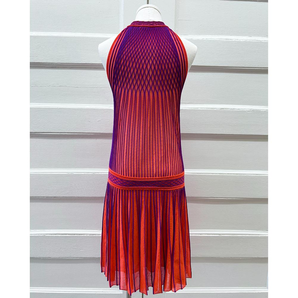 Roberto Cavalli orange & purple knit drop waist dress ~ Size 4