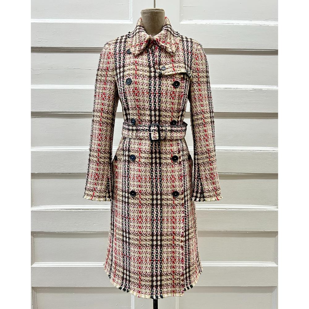 Burberry tweed trench coat ~ Size 8