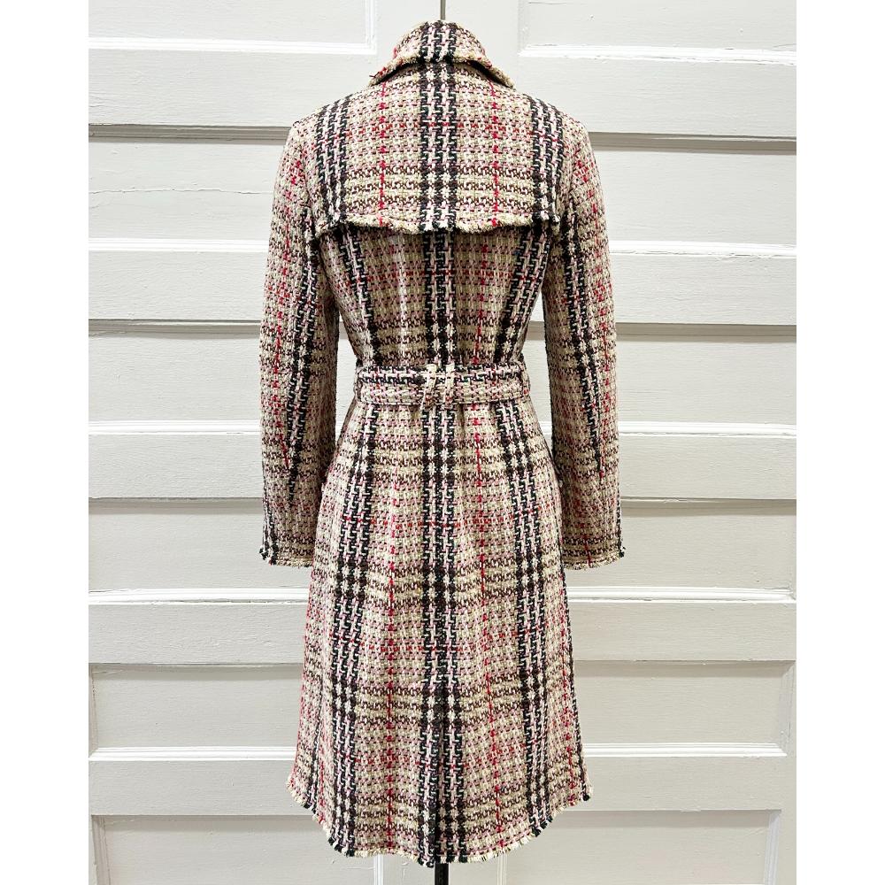 Burberry tweed trench coat ~ Size 8