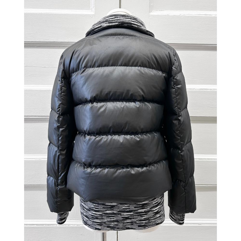 M Missoni black puffer coat w/ knit trim ~ Size 2/4