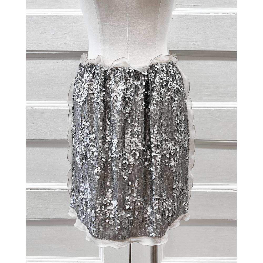 Fendi silk sequin skirt with chiffon frill trim ~ Size 2
