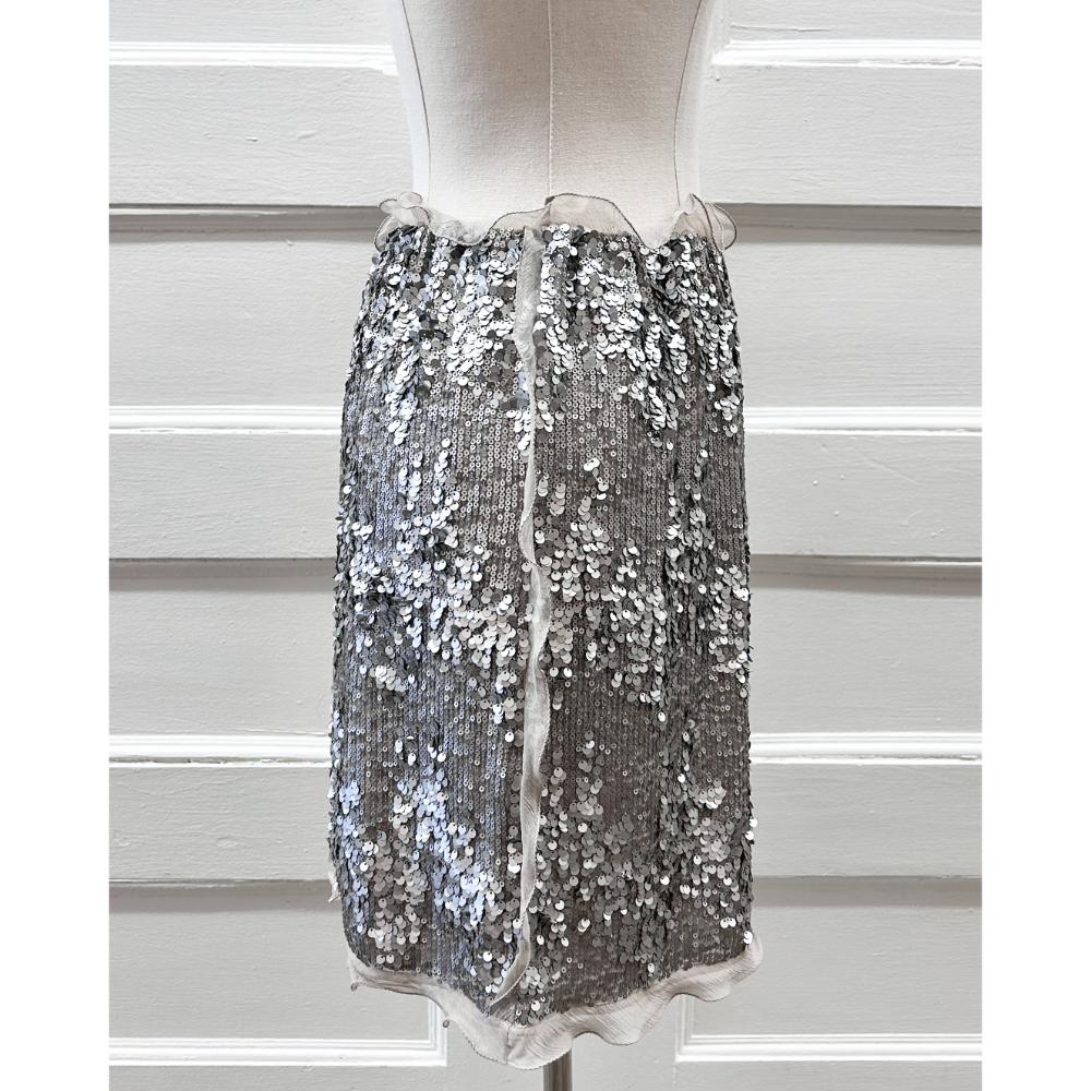 Fendi silk sequin skirt with chiffon frill trim ~ Size 2
