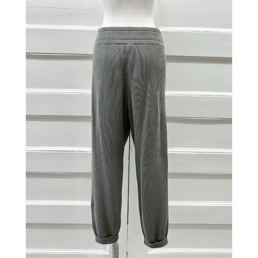 Brunello Cucinelli sage knit cotton track pants ~ Size 4/6