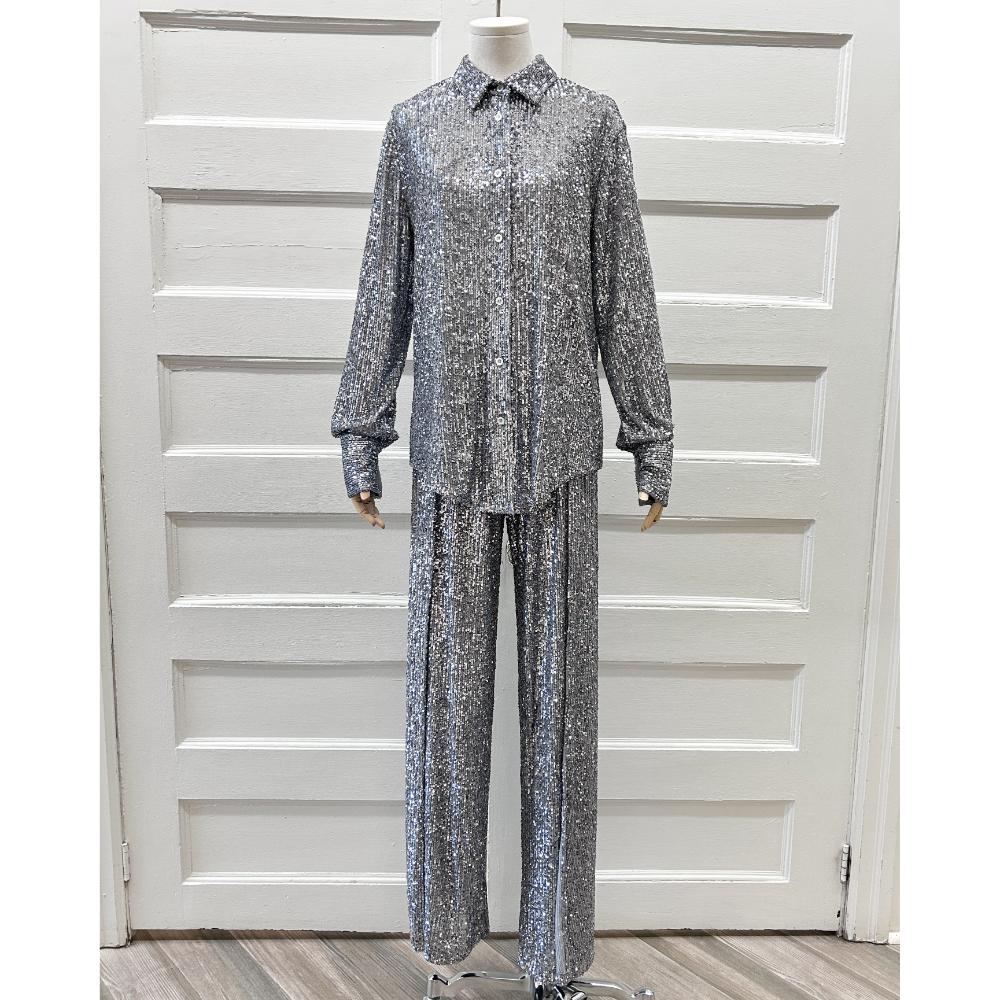 Tom Ford silver sequin 2-piece set ~ Size 4