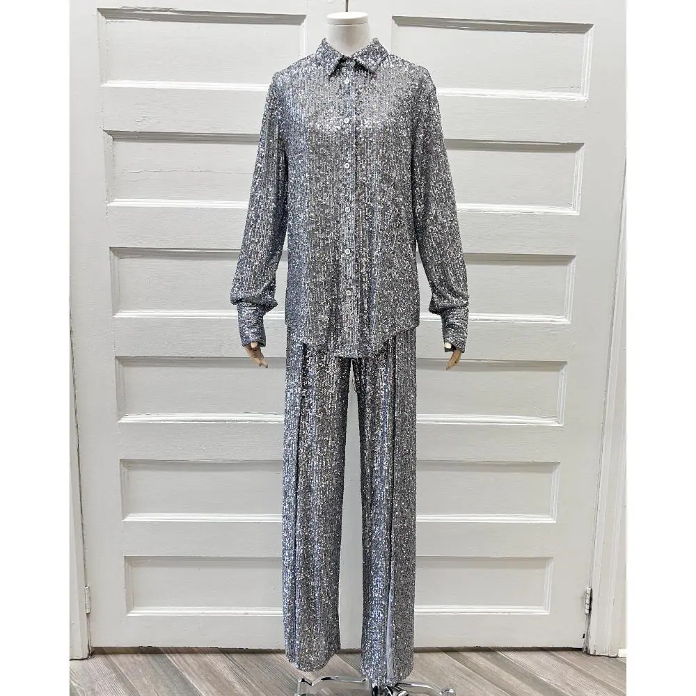 Tom Ford silver sequin 2-piece set ~ Size 4