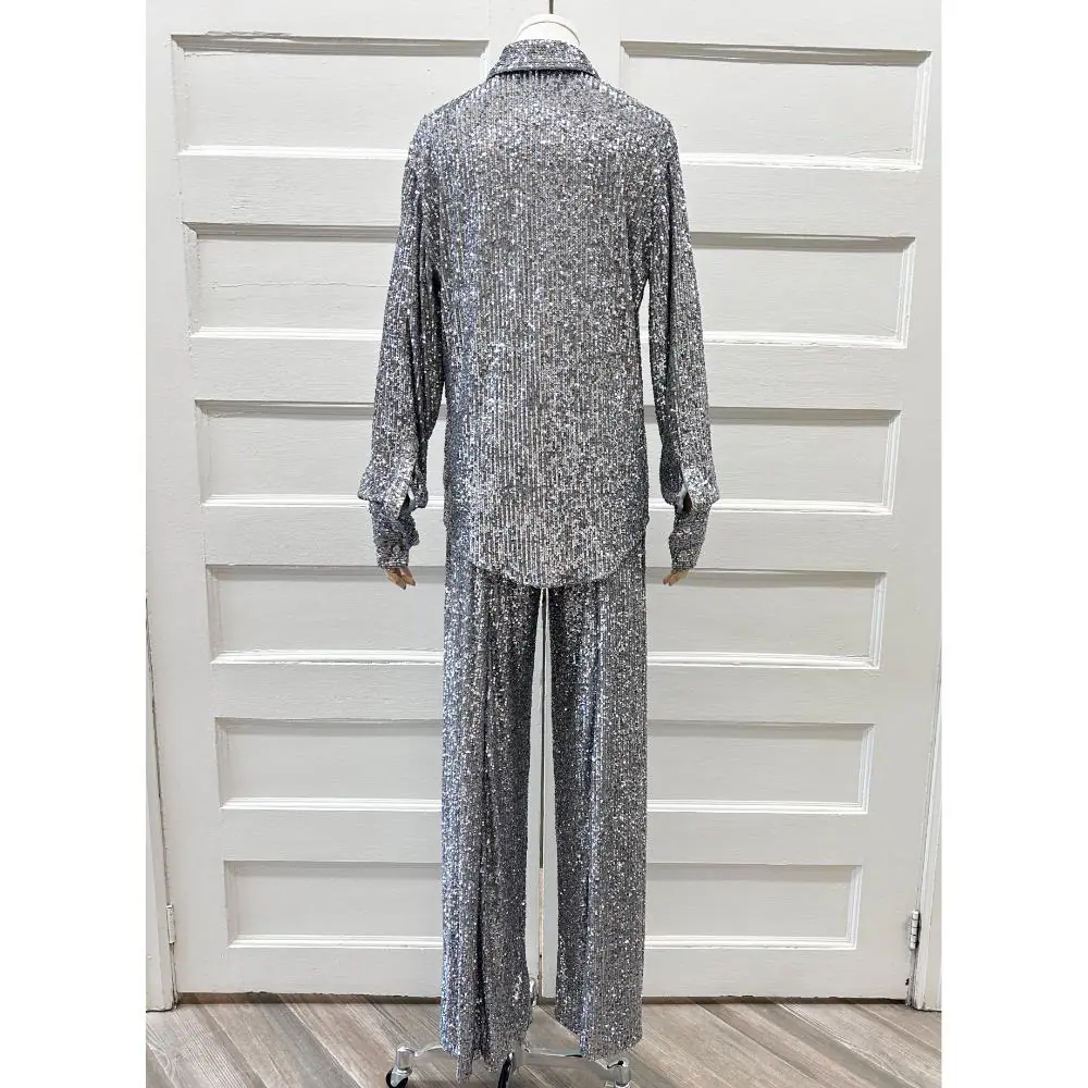 Tom Ford silver sequin 2-piece set ~ Size 4