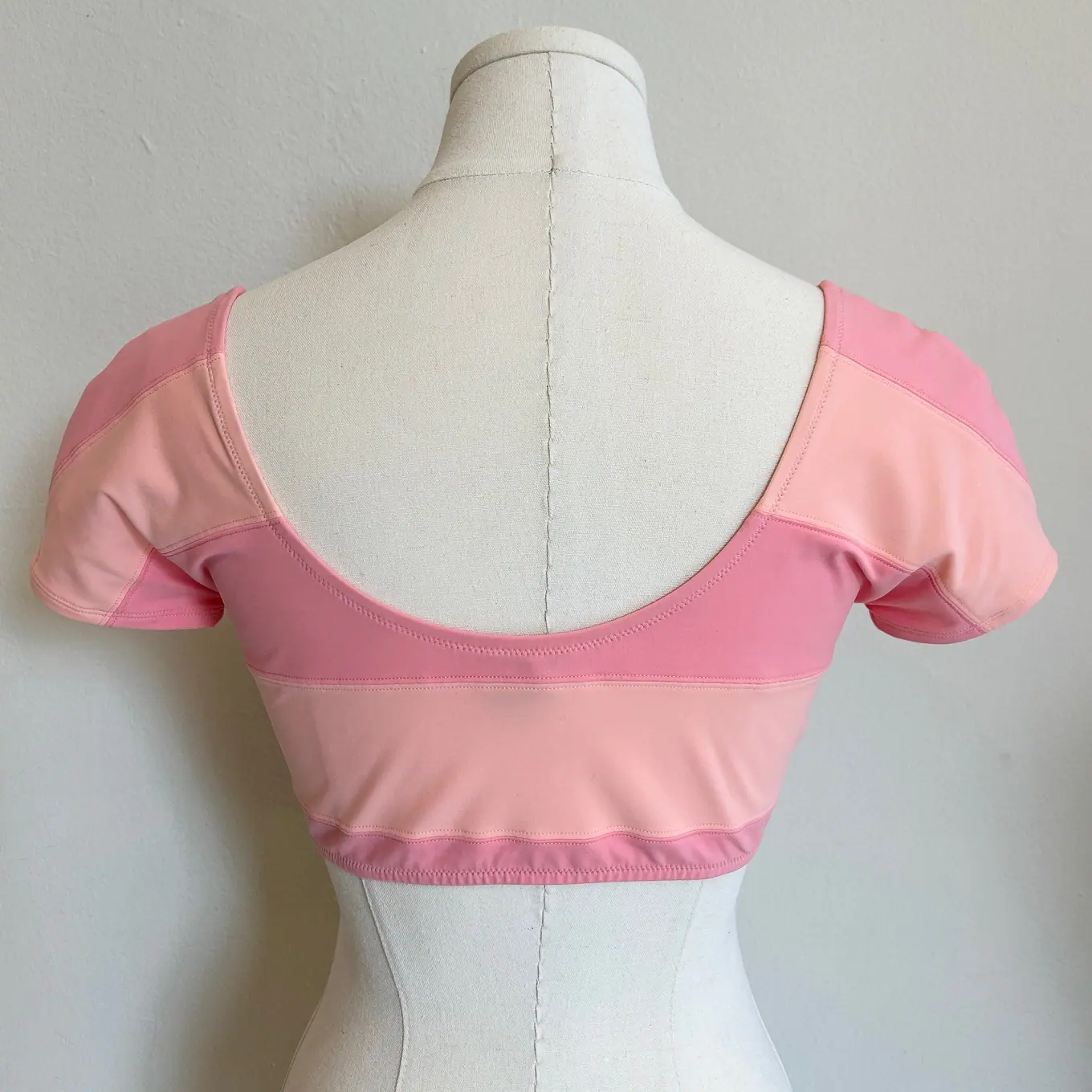 Chanel 2024 Coco Beach peach & pink striped bikini top ~ Size 6