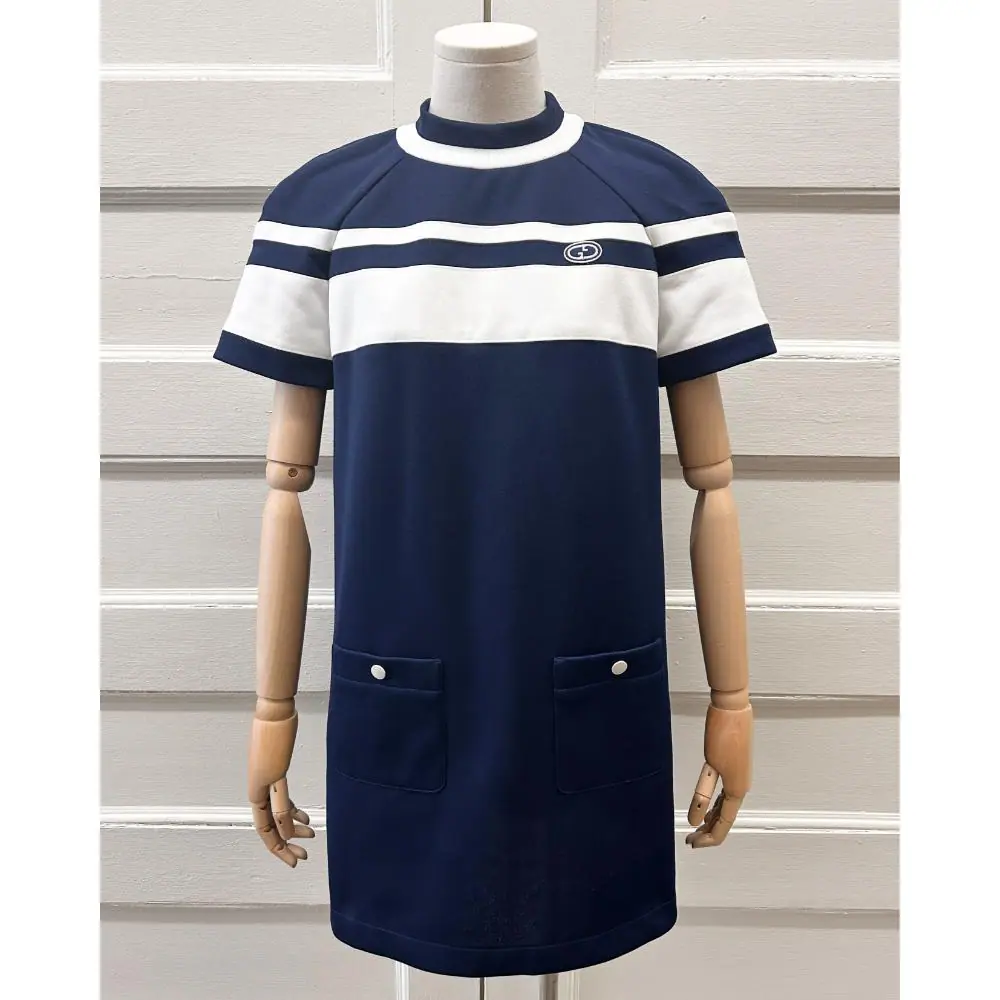 Gucci navy & white stripe mini dress ~ Size 4/6