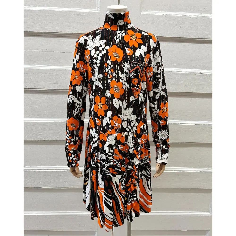 Prada psychedelic floral print dress ~ Size 4/6