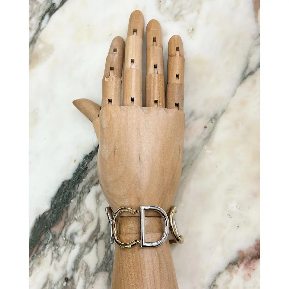 Dior vintage gold & silver logo bracelet