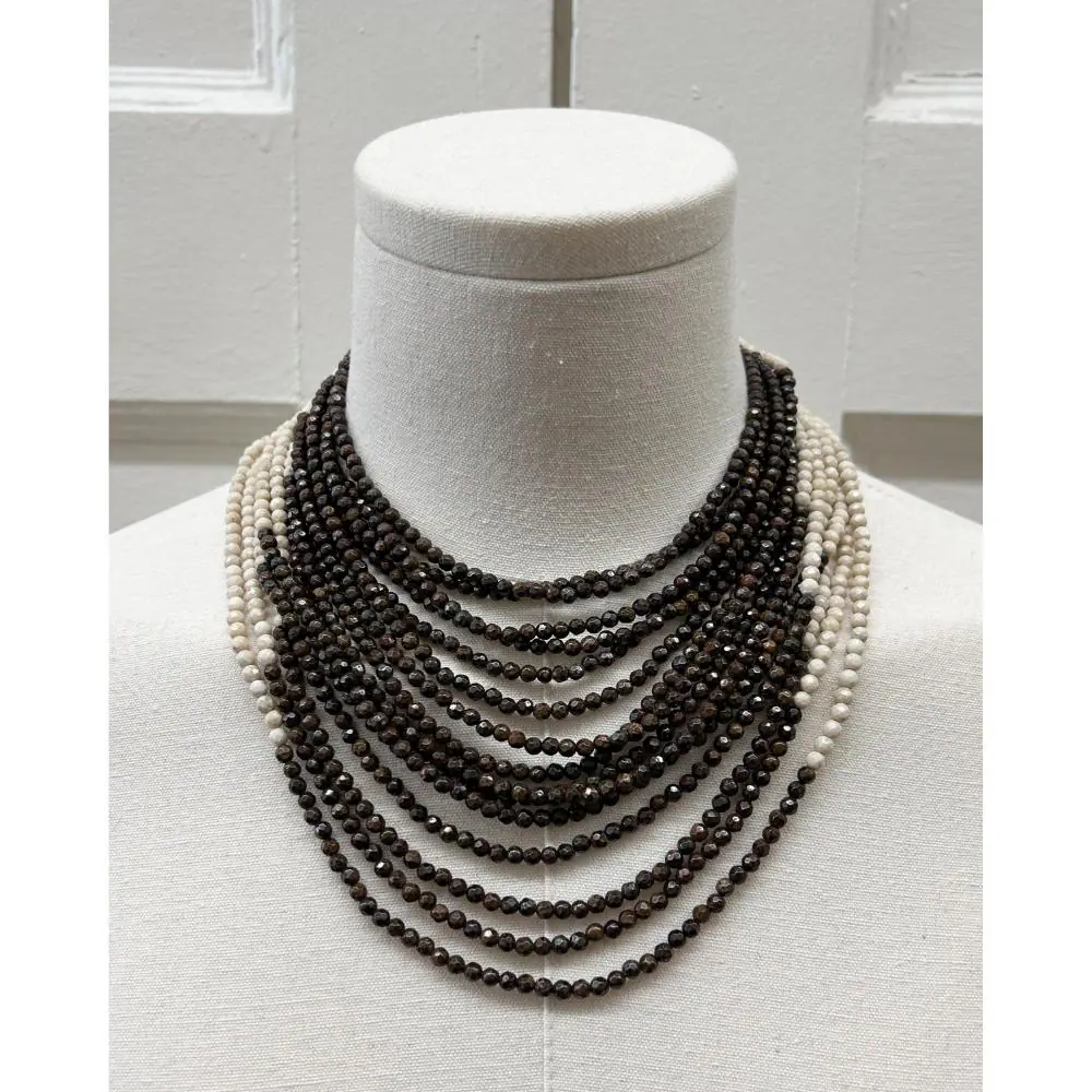 Brunello Cucinelli faceted stone beaded necklace