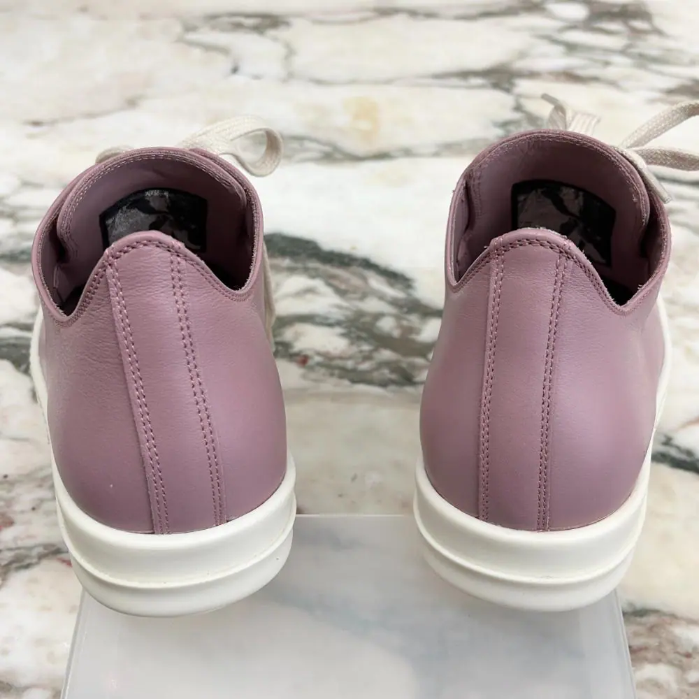 Rick Owens Low Sneaks Sneakers in dusty pink leather ~ Size 8.5