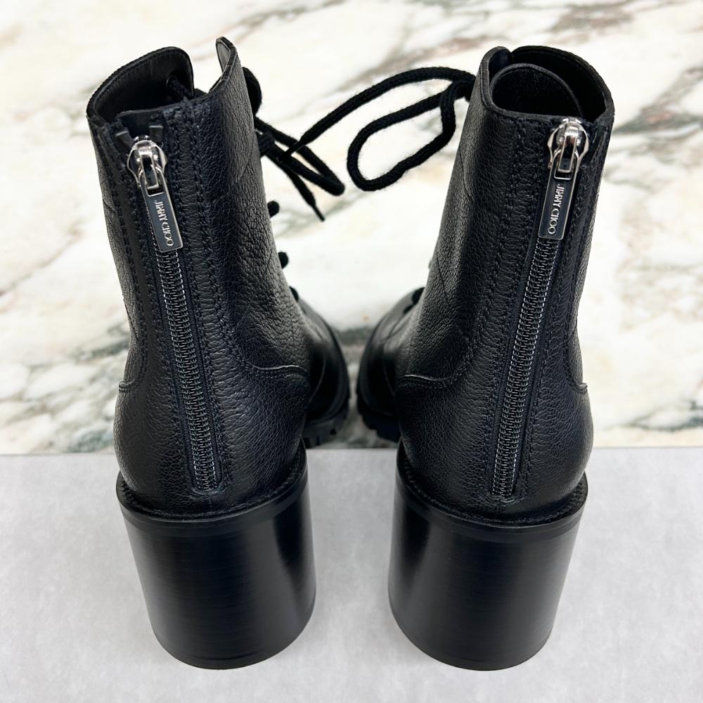 Jimmy Choo Bren 65 black leather heeled boots ~ Size 9