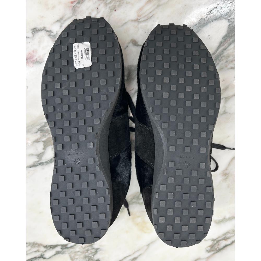 The Row Mica sneakers in black suede & pony hair ~ Size 9