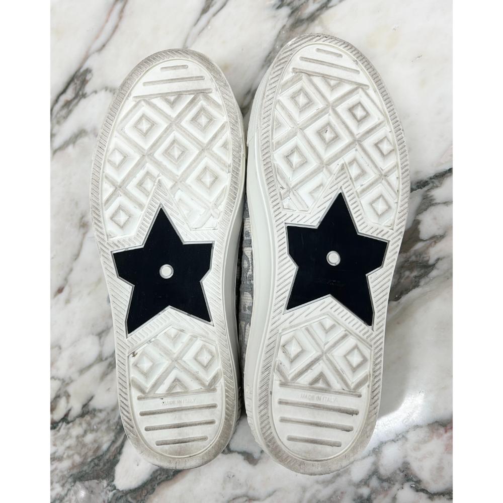 Dior Walk'n'Dior sneakers in Stone Gray Oblique canvas ~ Size 7