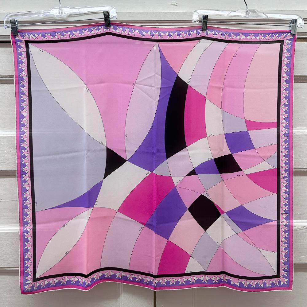 Pucci vintage silk chiffon scarf in pinks & purples